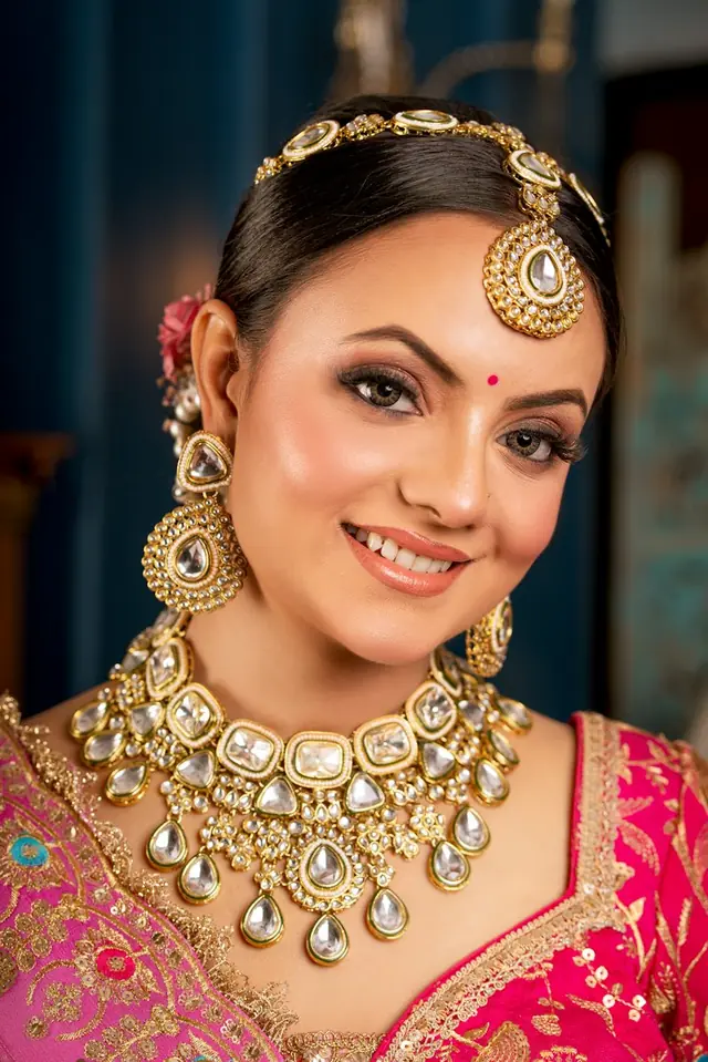 Woman wearing traditional Indian jewellery