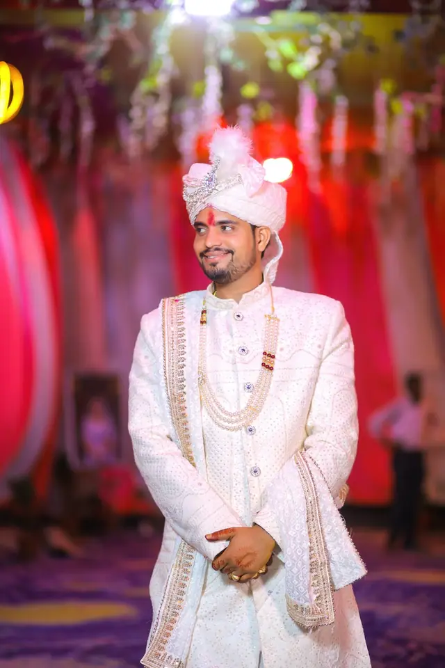 Groom in traditional Indian wedding attire